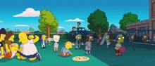 Lewis em Os simpsons - O filme, brincado na escola la no fundo.
