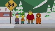 Bart, Milhouse, Nelson, and Ralph as a parody of South Park.Bart as Stan, Milhouse as Kyle, Nelson as Eric, and Ralph as Kenny.