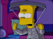 A paranoid Bart, who is under the effects of Focusing.