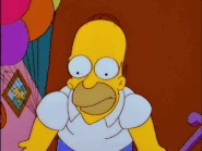 Homer throws a temper tantrum after learning Marge is pregnant for the third time.