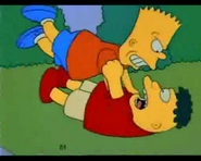 Getting into a fight with Bart