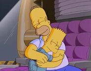 Homer and Bart embracing