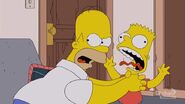 Homer angrily strangles Bart