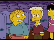With blonde hair.