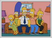 The Simpsons 7 years later. Maggie is 8, Marge is 43, Homer is 46, Bart is 17, and Lisa is 15. 2018