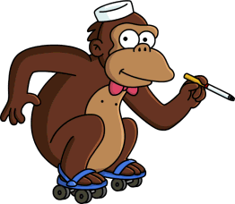 Картинка обезьяна с тарелками