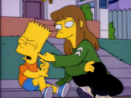 Laura giving Bart a wet willy.