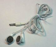 The real-life version of the MyPhonies, Apple's earphones.