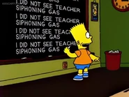 I did not see teacher siphoning gas.
