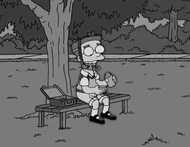 Mały Smithers spędzający przerwę samotnie