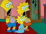 ...and Bart and Lisa scream. Maggie obviously isn't scared.