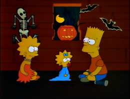 Bart, Lisa and Maggie at the Treehouse