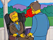 Skinner gets punched by Stephen Hawking