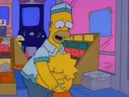 Homer and Lisa hug after Lisa says that she loves her father more than the pony that she gave up for him.