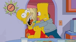 Bart strangling Homer
