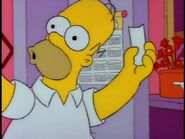 Homer hears that one of his lottery numbers is part of the winning combination (even though his others aren't) in "Kamp Krusty".