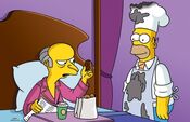 Homer as Mr. Burns' assistant