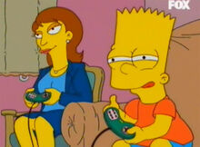 Bart e Dra. batendo um game