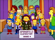 Mrs. Krabappel's students during their class photo.