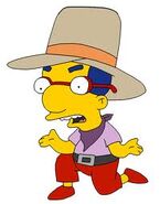 Milhouse as a cowboy