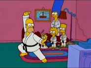 Karate couch gag with different sound effects