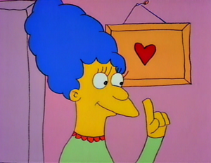 Marge, as she appeared in the first Simpson short, Good Night