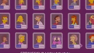 83 year old Dewey Largo, 64 year old Elizabeth Hoover, 37 year old Allison Taylor, 80 year old Groundskeeper Willie, 38 year old Janey Powell, 38 year old Becky, 40 year old Sherri and Terri, and 74 year old Edna Krabappel in 2041
