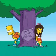 Jessica e Bart se olhando