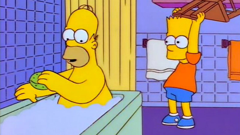 Bart Hits Homer With a Chair | Simpsons Wiki | Fandom