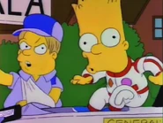 Martin with broken arm slapping Bart