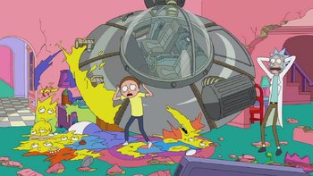 Rick and Morty and The Simpsons