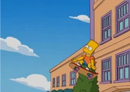 Bart flying out of school in the 4:3 full-screen version of the mid Season 20-present opening sequence