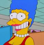 Marge's smile after being injected with a drug