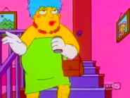 Barney as Marge Simpson