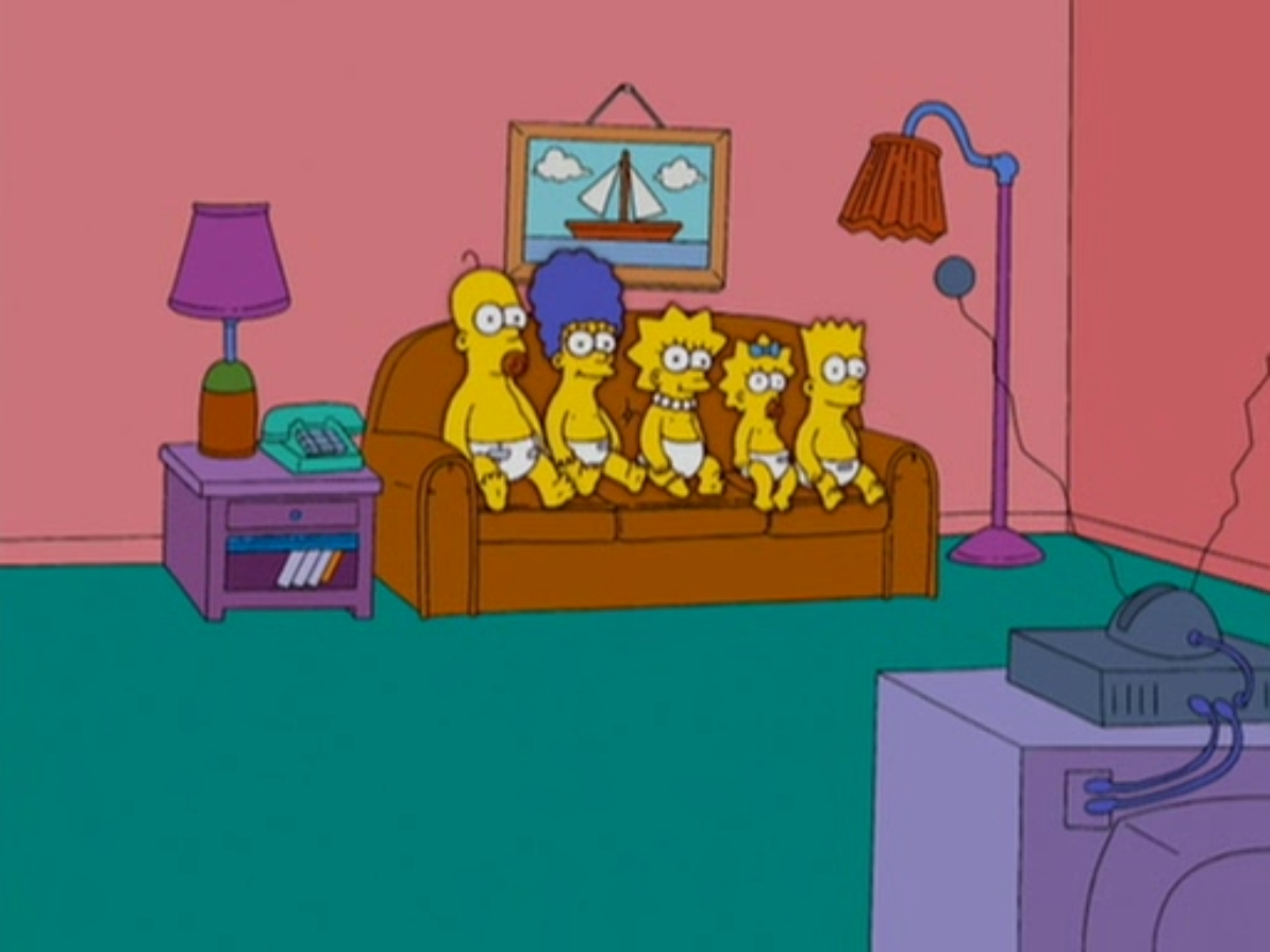 The Simpsons Family On The Couch