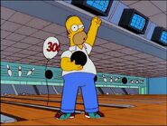 Homer bowls a 300-point game in "Hello Gutter, Hello Fadder".