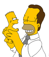 Гомер держит новорожденного Барта