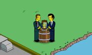 Legs and Louie Dunking Frankie the Squealer’s Head in a Barrel of Water