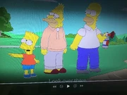 Bart’s legs outside of his shoes.