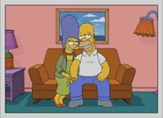 The Simpsons 25 years later. Marge is 61, and Homer is 64. They are living peacefully in their home together. 2036