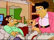 With his wife and chihuahua