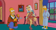 Homer eating Lady Gaga's meat dress