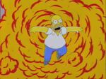 Homer makes his fiery escape