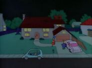 Marge and Homer returning from the hotel.