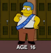 Teenage Wiggum as a hall monitor, as shown in "Springfield Up"