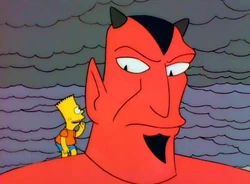 The Satan Devil as a 50-foot eyesore (advertisement statue that had come to life).