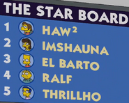 ranked below Nelson and above Bart in the Star Board in The Miseducation of Lisa Simpson