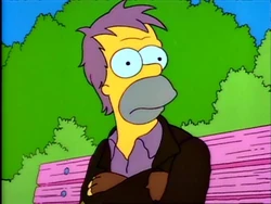 Herb during his plummet from wealth/with purple hair.