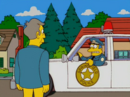 Wiggum noticing the "crotch dot" on Skinner