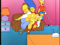 Bart the Genius couch gag (Bart squeezed in the air)